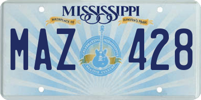 MS license plate MAZ428