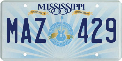 MS license plate MAZ429