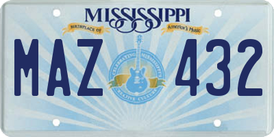 MS license plate MAZ432