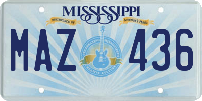 MS license plate MAZ436