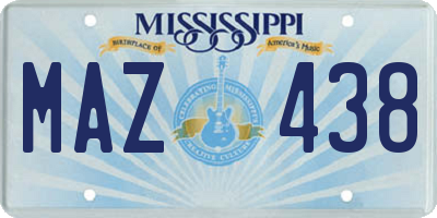 MS license plate MAZ438
