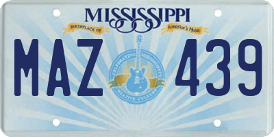 MS license plate MAZ439