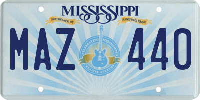 MS license plate MAZ440
