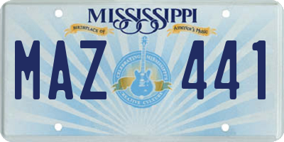 MS license plate MAZ441