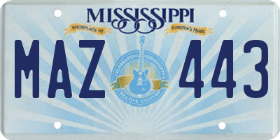MS license plate MAZ443