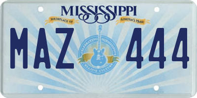 MS license plate MAZ444