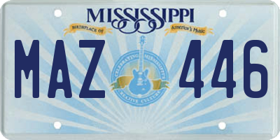 MS license plate MAZ446