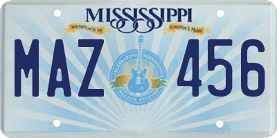 MS license plate MAZ456
