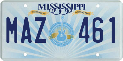 MS license plate MAZ461