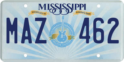 MS license plate MAZ462