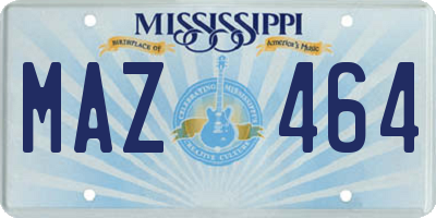 MS license plate MAZ464