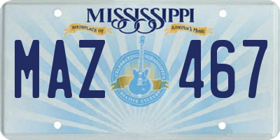 MS license plate MAZ467