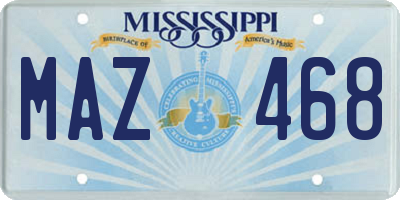 MS license plate MAZ468