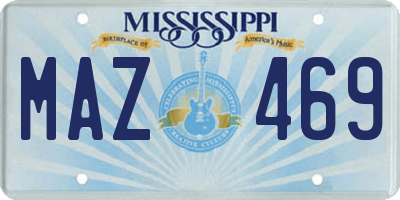 MS license plate MAZ469