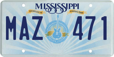 MS license plate MAZ471