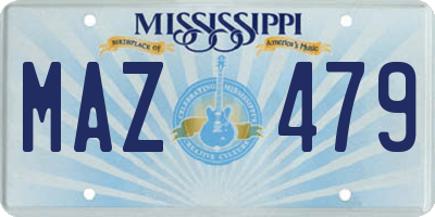 MS license plate MAZ479