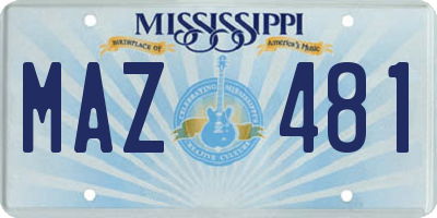 MS license plate MAZ481
