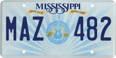 MS license plate MAZ482