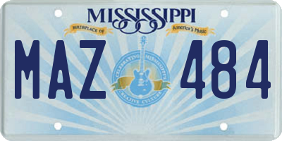 MS license plate MAZ484