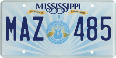 MS license plate MAZ485