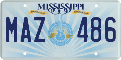 MS license plate MAZ486