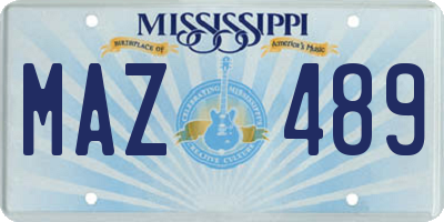 MS license plate MAZ489