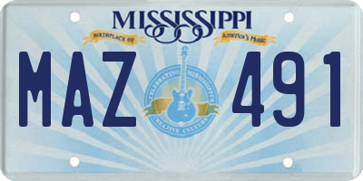 MS license plate MAZ491