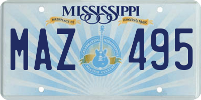 MS license plate MAZ495