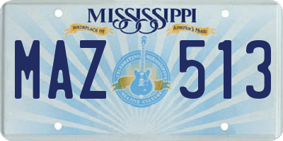 MS license plate MAZ513