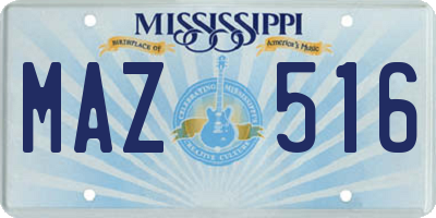 MS license plate MAZ516