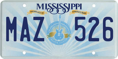 MS license plate MAZ526