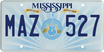 MS license plate MAZ527