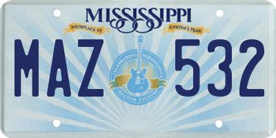 MS license plate MAZ532