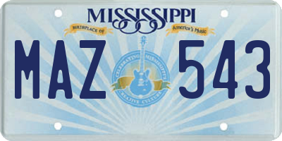 MS license plate MAZ543