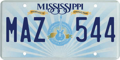 MS license plate MAZ544