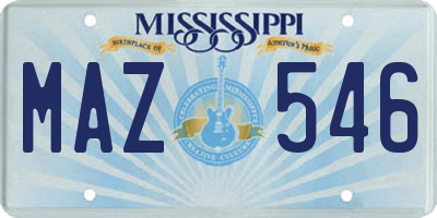 MS license plate MAZ546