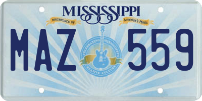 MS license plate MAZ559
