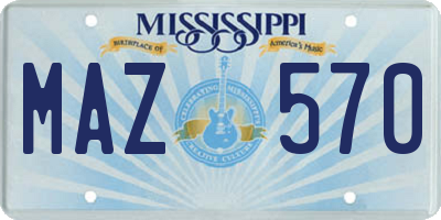 MS license plate MAZ570