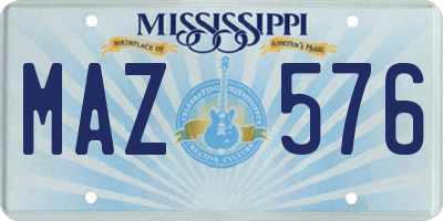 MS license plate MAZ576