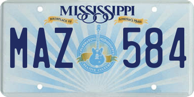 MS license plate MAZ584