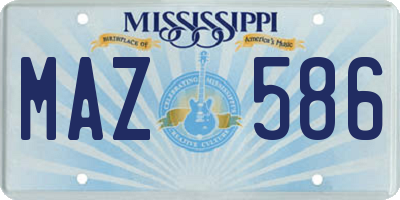 MS license plate MAZ586