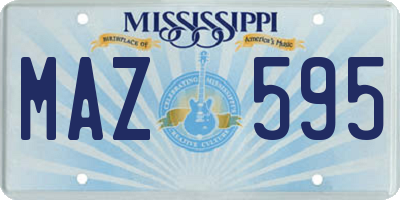MS license plate MAZ595
