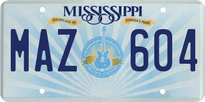 MS license plate MAZ604