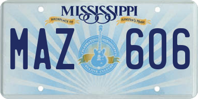 MS license plate MAZ606