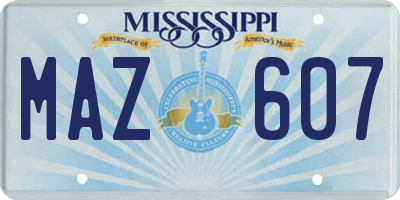 MS license plate MAZ607
