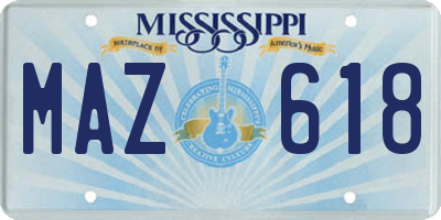 MS license plate MAZ618