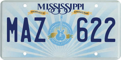 MS license plate MAZ622