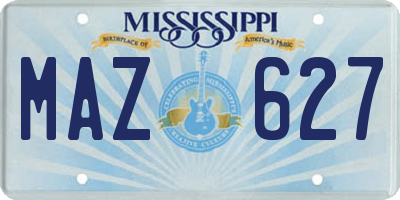 MS license plate MAZ627