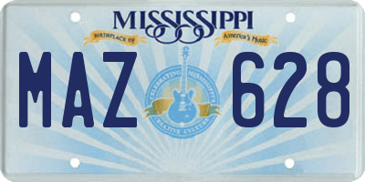 MS license plate MAZ628