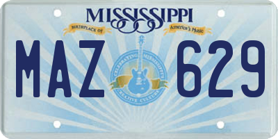 MS license plate MAZ629